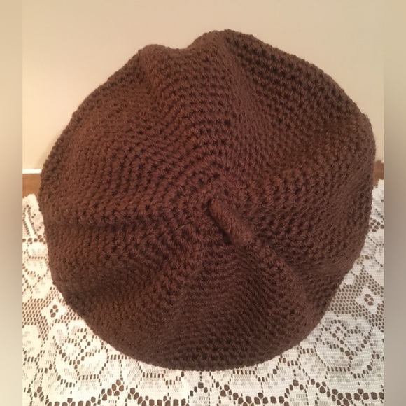 Brown Hand Crochet Beret - Picture 5 of 7